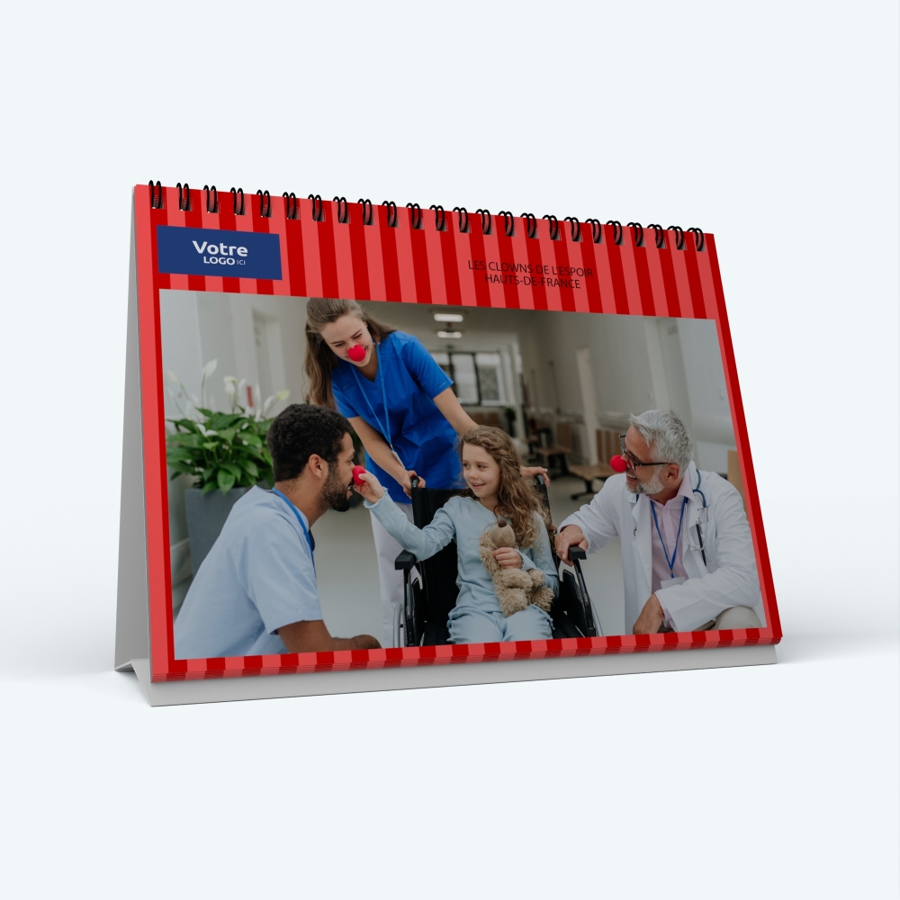 Calendrier de bureau MAXI PANO - Nombre de photos, logos et texte illimité
