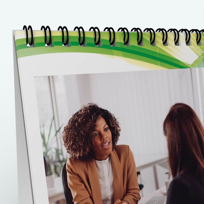 Calendrier de bureau PANO - Reliure spirale de qualité