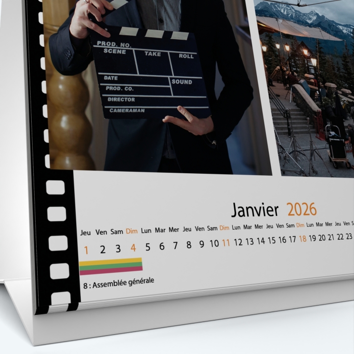 Calendrier de bureau CARRE - Grille calendaire personnalisable