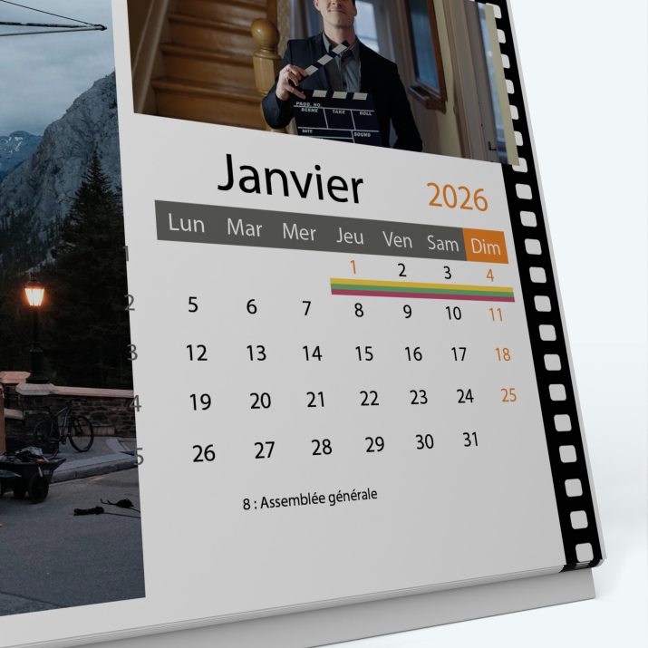 Calendrier de bureau PANO - Grille calendaire personnalisable