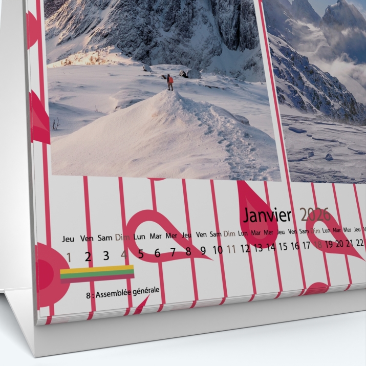 Calendrier de bureau CARRE - Grille calendaire personnalisable