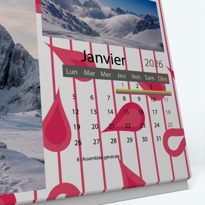 Calendrier de bureau PANO - Grille calendaire personnalisable