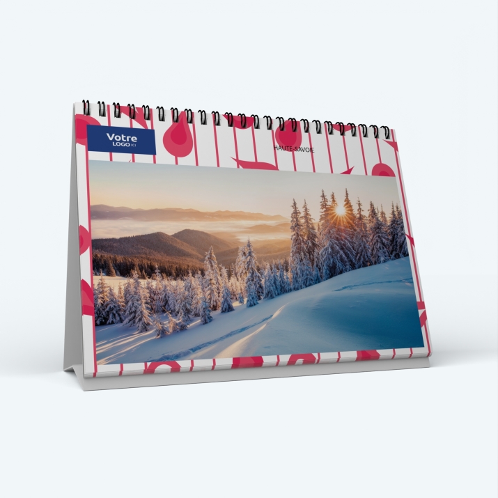 Calendrier de bureau MAXI PANO - Nombre de photos, logos et texte illimité