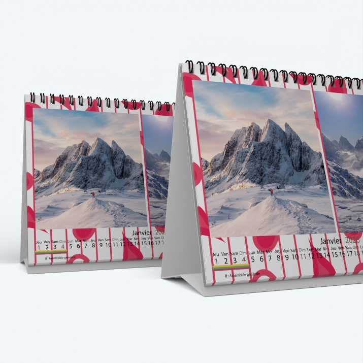 Calendrier de bureau MAXI PANO - Minimum de commande : 25 exemplaires