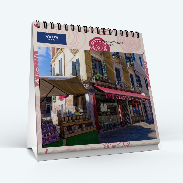 Calendrier de bureau CARRE - Nombre de photos, logos et texte illimité