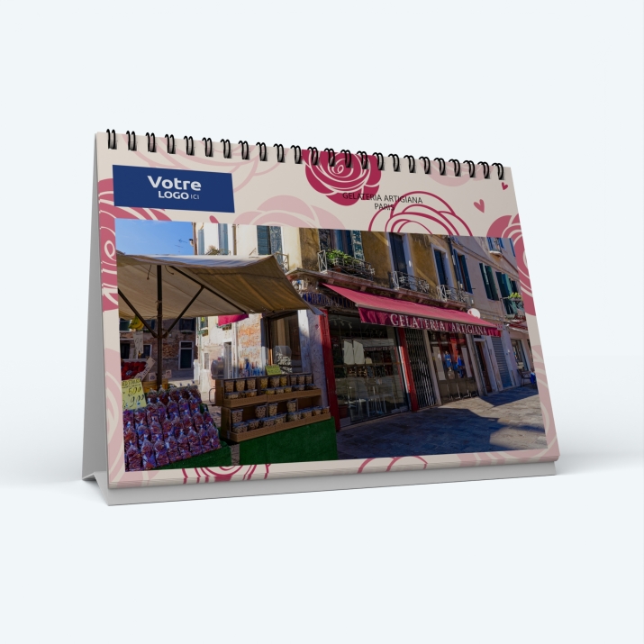 Calendrier de bureau PANO - Nombre de photos, logos et texte illimité