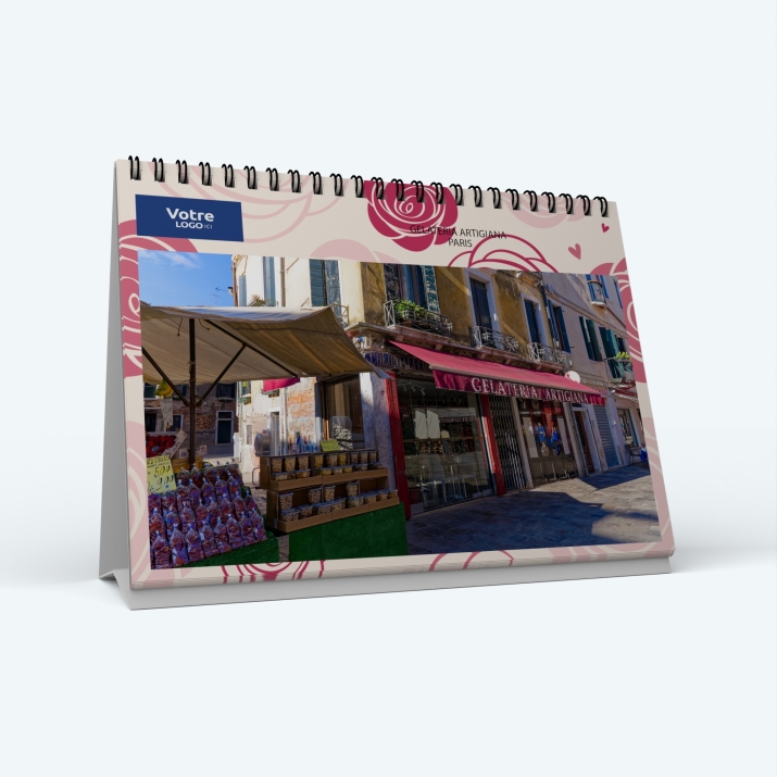 Calendrier de bureau MAXI PANO - Nombre de photos, logos et texte illimité