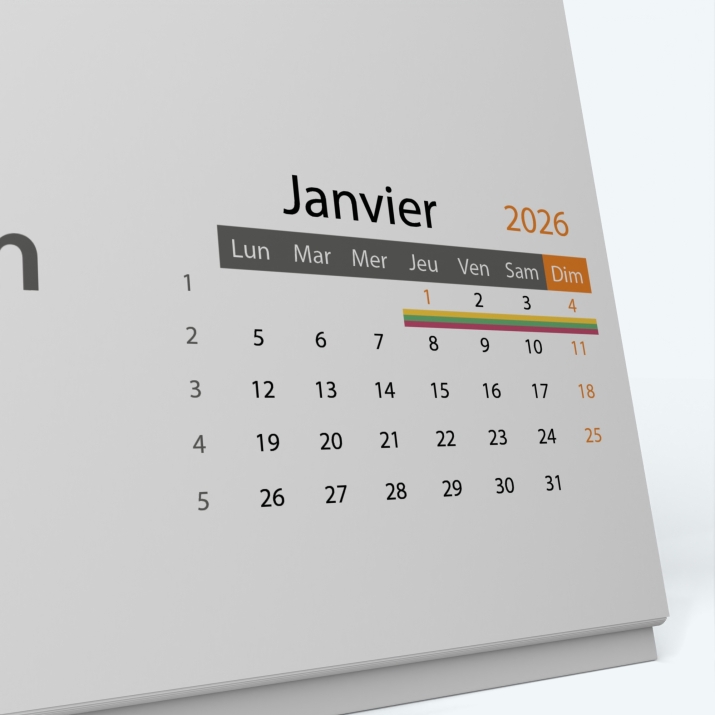Calendrier de bureau PANO - Grille calendaire personnalisable