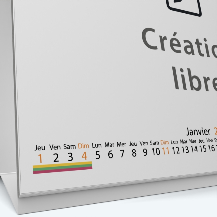 Calendrier de bureau MAXI PANO - Grille calendaire personnalisable