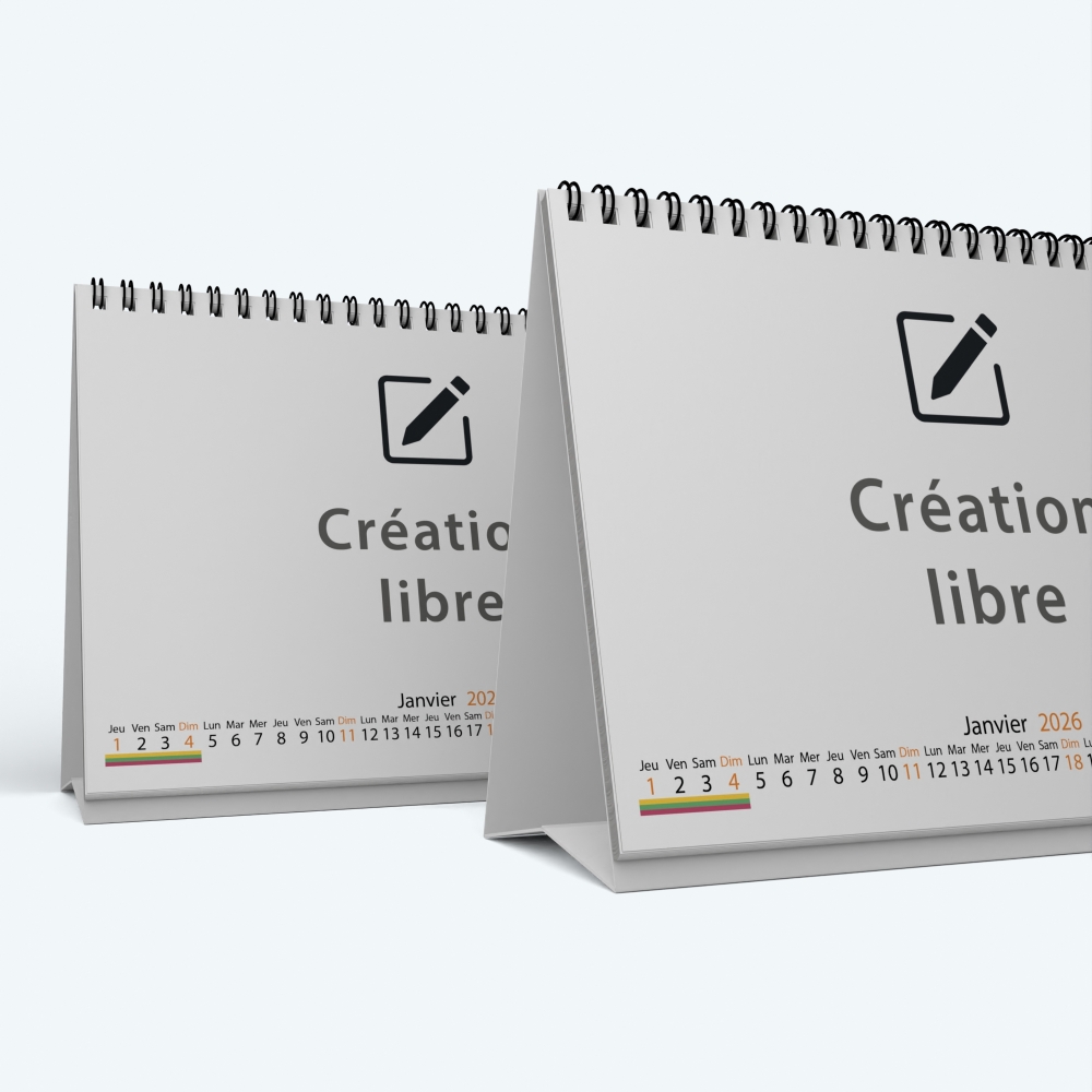 Calendrier de bureau MAXI PANO - Minimum de commande : 25 exemplaires