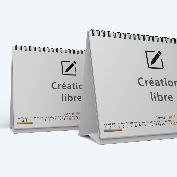 Calendrier de bureau MAXI PANO - Minimum de commande : 25 exemplaires