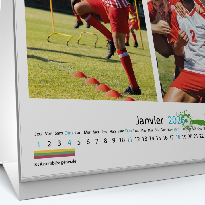 Calendrier de bureau CARRE - Grille calendaire personnalisable