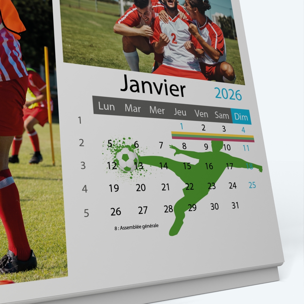 Calendrier de bureau PANO - Grille calendaire personnalisable