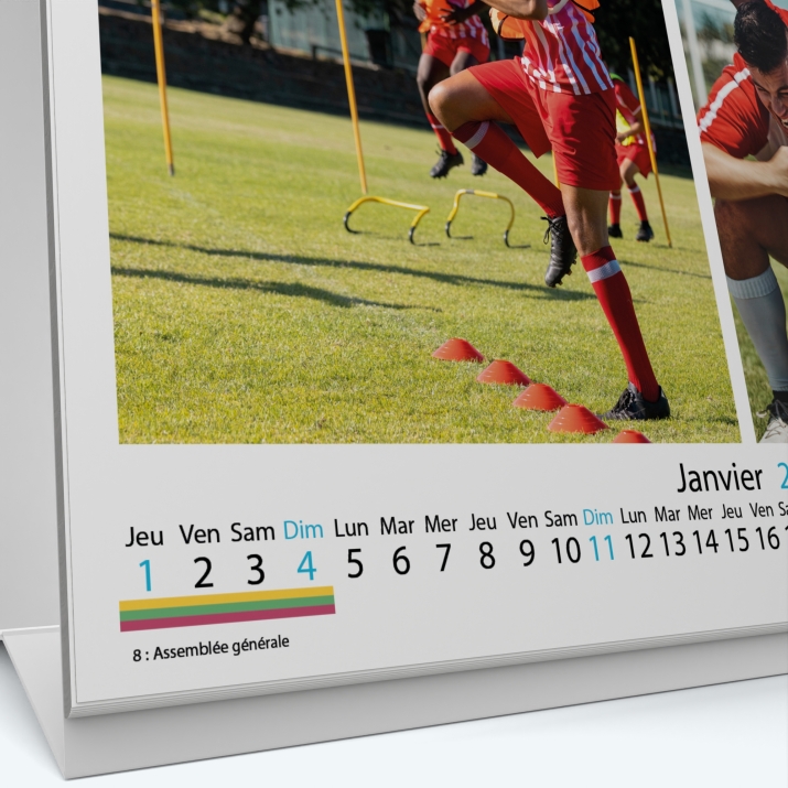 Calendrier de bureau MAXI PANO - Grille calendaire personnalisable