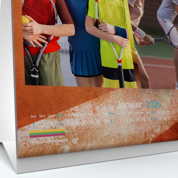 Calendrier de bureau CARRE - Grille calendaire personnalisable