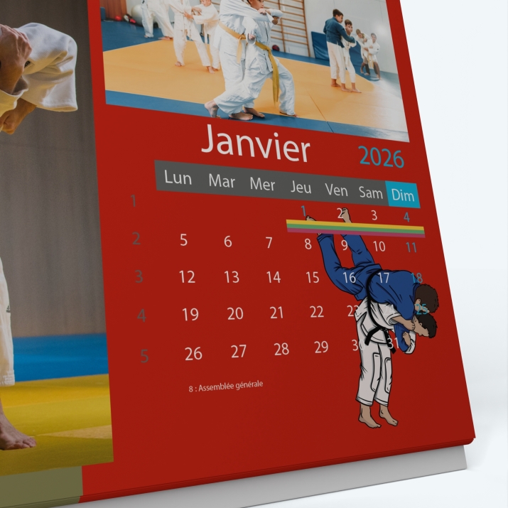 Calendrier de bureau PANO - Grille calendaire personnalisable
