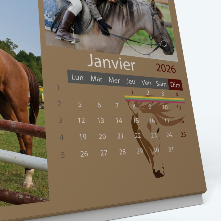 Calendrier de bureau PANO - Grille calendaire personnalisable