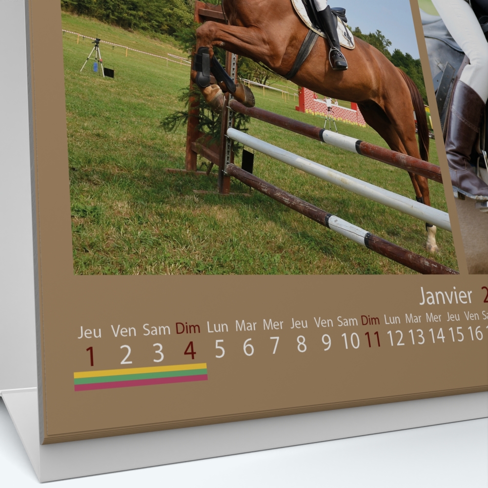 Calendrier de bureau MAXI PANO - Grille calendaire personnalisable