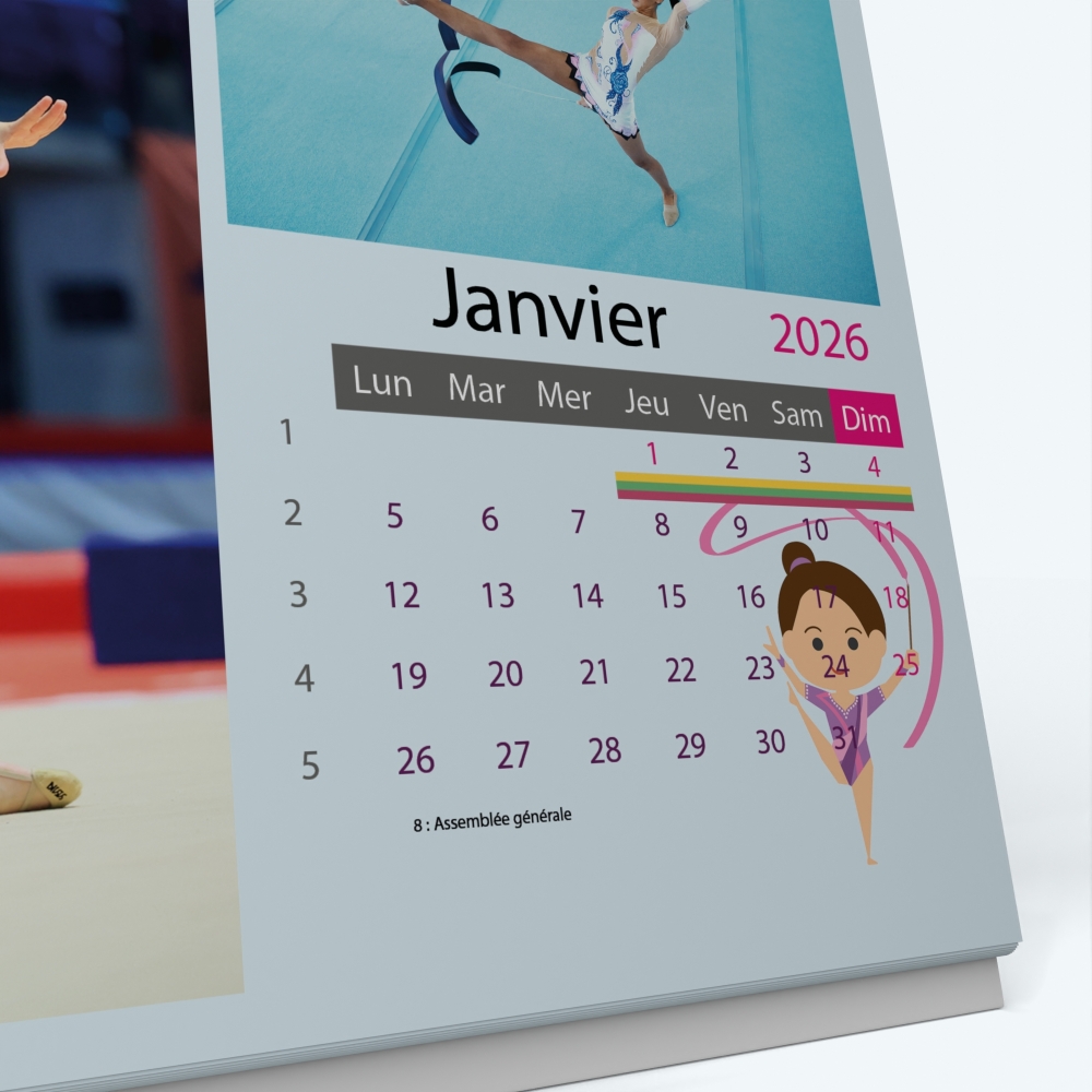 Calendrier de bureau PANO - Grille calendaire personnalisable