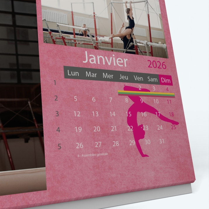 Calendrier de bureau PANO - Grille calendaire personnalisable