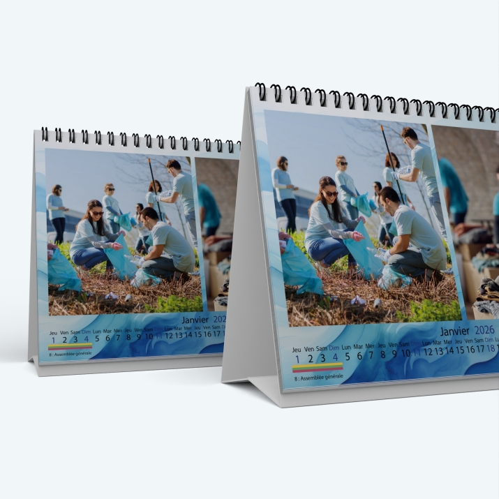 Calendrier de bureau MAXI PANO - Minimum de commande : 25 exemplaires