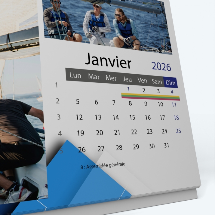 Calendrier de bureau PANO - Grille calendaire personnalisable