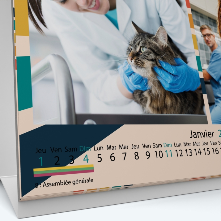 Calendrier de bureau MAXI PANO - Grille calendaire personnalisable