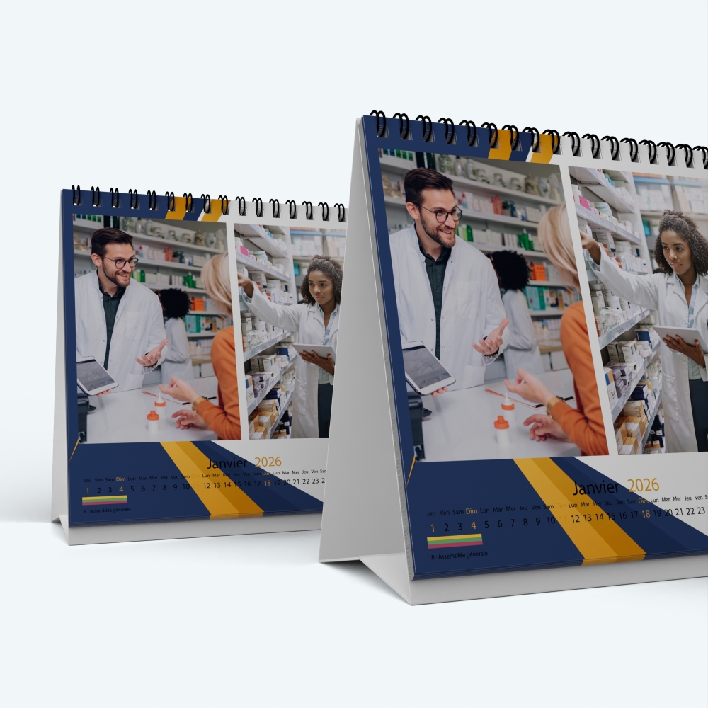 Calendrier de bureau CARRE - Minimum de commande : 25 exemplaires