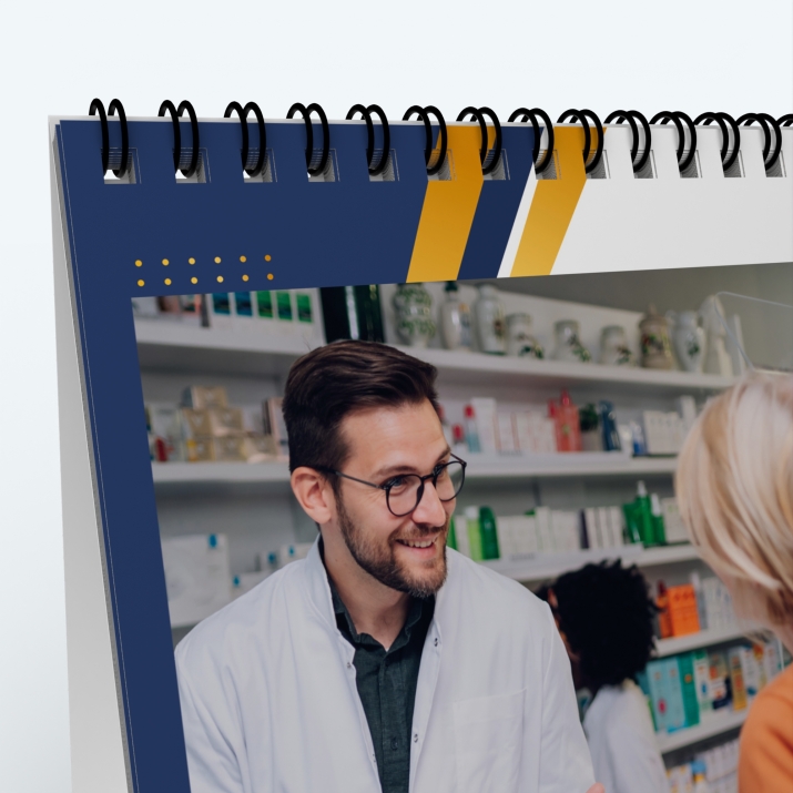Calendrier de bureau PANO - Reliure spirale de qualité