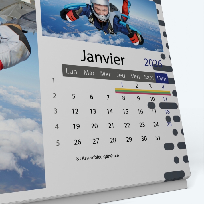 Calendrier de bureau PANO - Grille calendaire personnalisable
