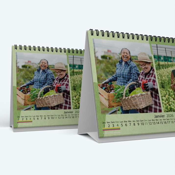 Calendrier de bureau MAXI PANO - Minimum de commande : 25 exemplaires