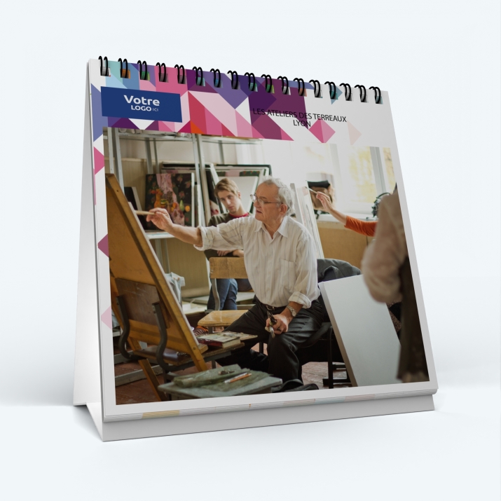 Calendrier de bureau CARRE - Nombre de photos, logos et texte illimité