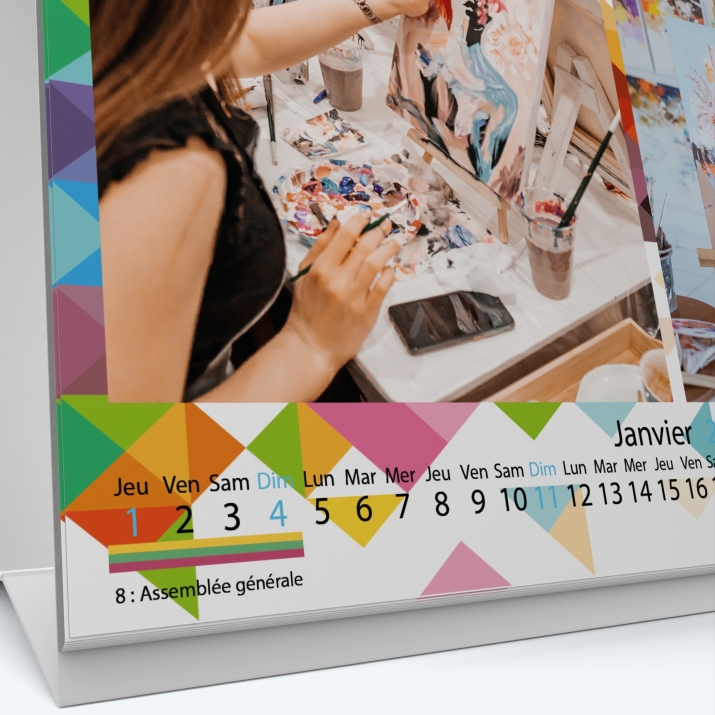 Calendrier de bureau MAXI PANO - Grille calendaire personnalisable