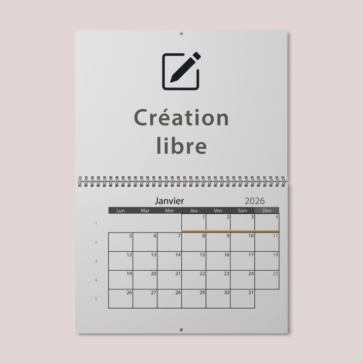 Calendrier photo mural double