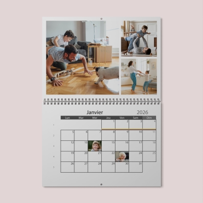 Calendrier photo mural double