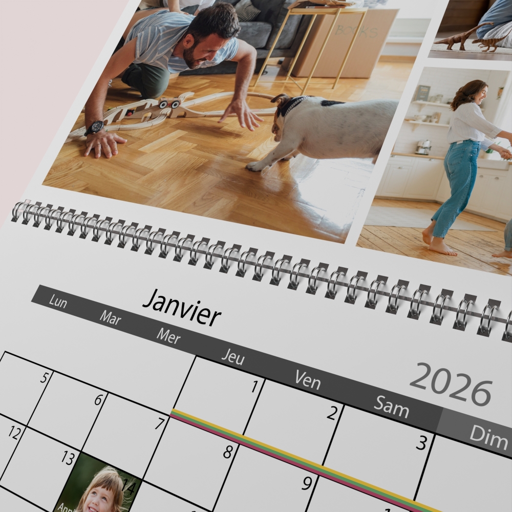 Calendrier photo mural double