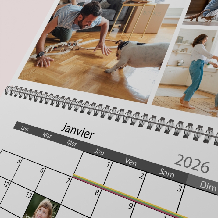 Calendrier photo mural double