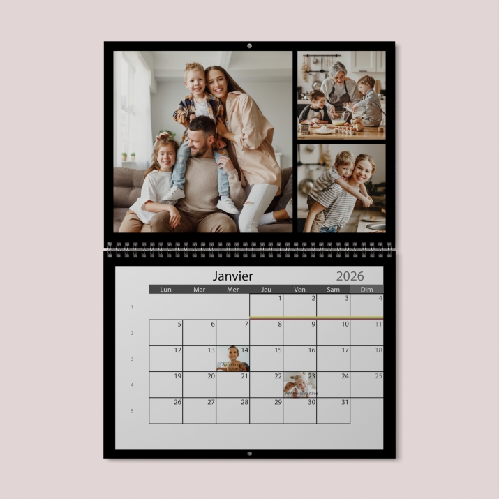 Calendrier photo mural double