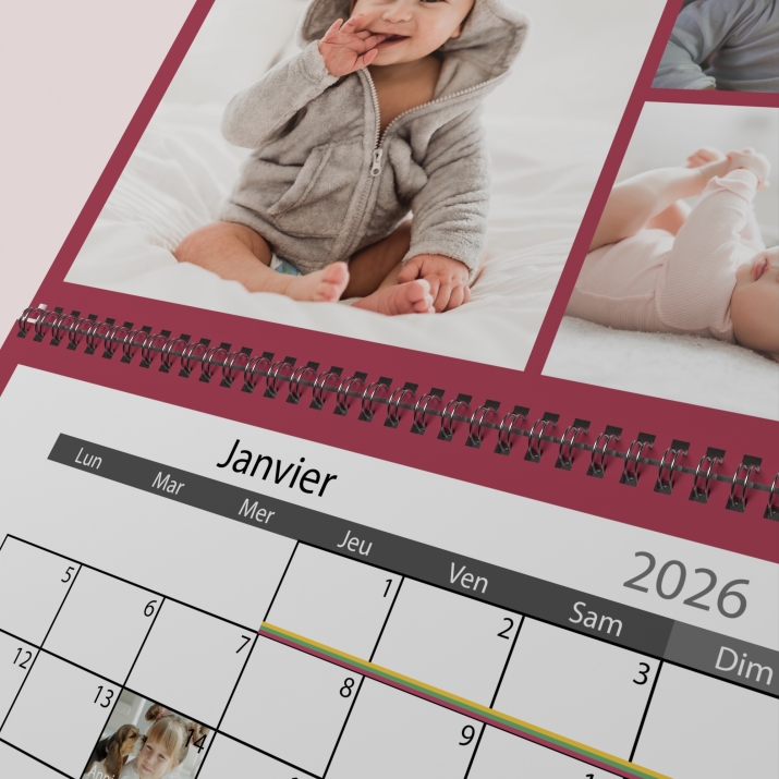 Calendrier photo mural double