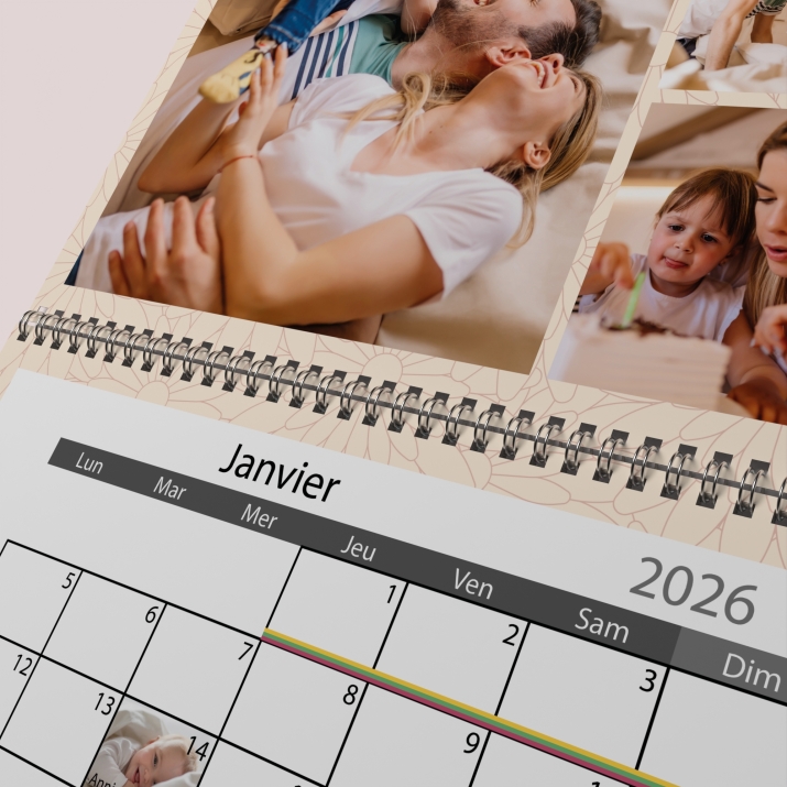 Calendrier photo mural double