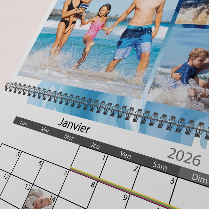 Calendrier photo mural double