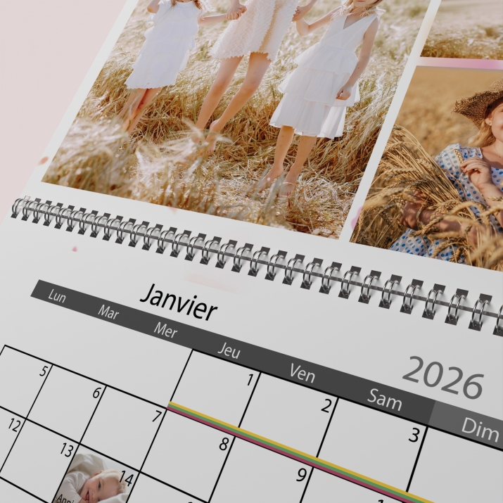 Calendrier photo mural double
