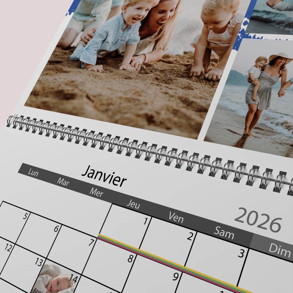 Calendrier photo mural double