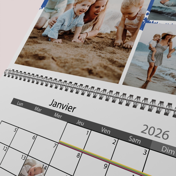 Calendrier photo mural double