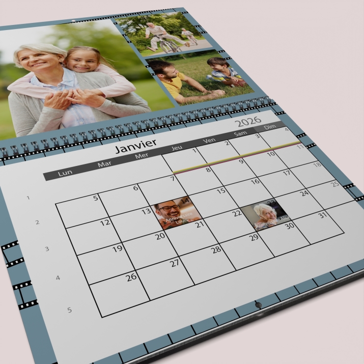 Calendrier photo mural double