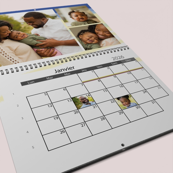 Calendrier photo mural double