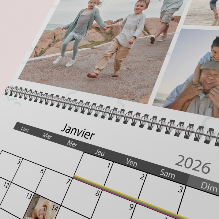 Calendrier photo mural double