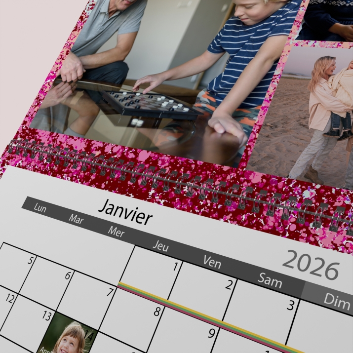Calendrier photo mural double