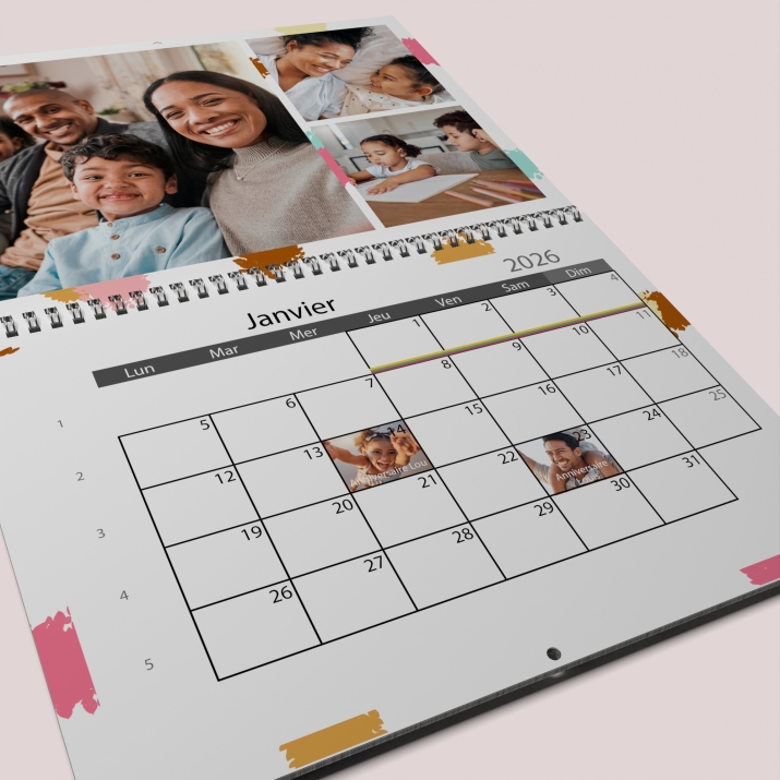 Calendrier photo mural double