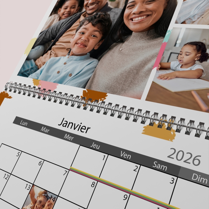 Calendrier photo mural double
